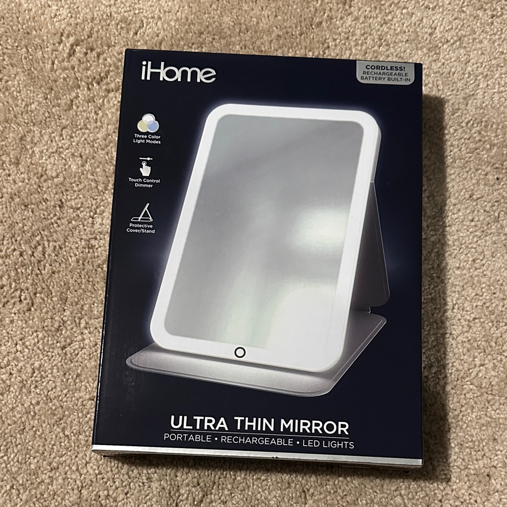 iHome Ultra Thin LED Mirror in White